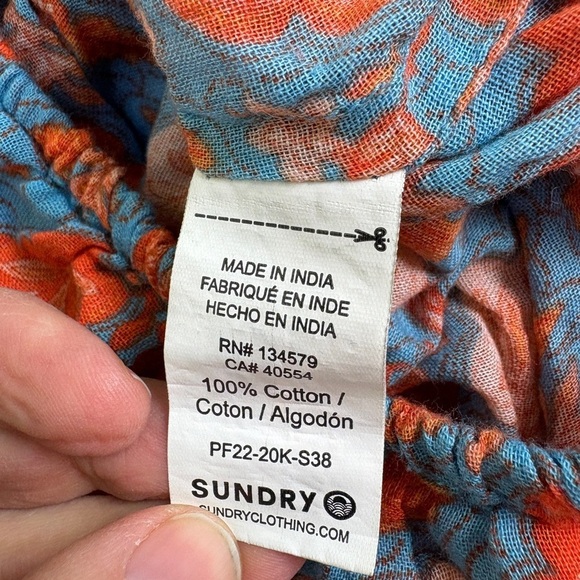 SUNDRY Anthropologie Saanvi Floral Two Piece Crop Top and Boho Skirt - Picture 8 of 8